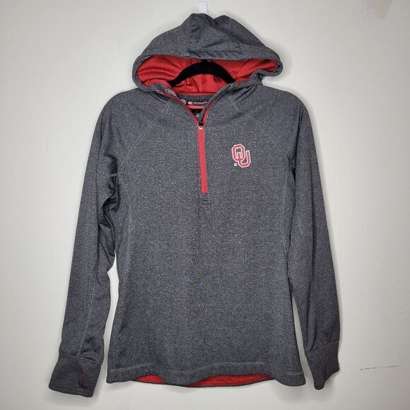 Colosseum Athletics Oklahoma Sooner Quarter Zip Pop Over thumb holes Womans med - Picture 8 of 9